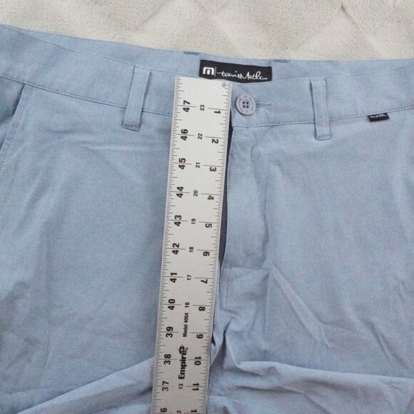 Travis Mathew Chino Shorts Mens 34 Blue Flat Front Golfer Casual Preppy - Picture 5 of 8